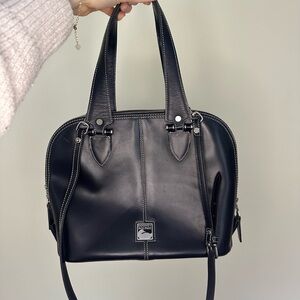 Vintage Dooney and Bourke Toiny Domed Satchel In Black Leather